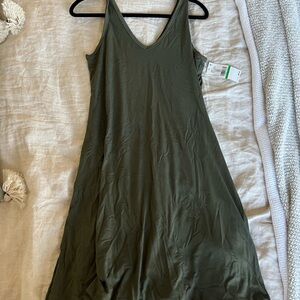 Karen Kane Olive Green Brigitte Sleeveless Dress